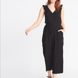Jumper with open back and wide legs